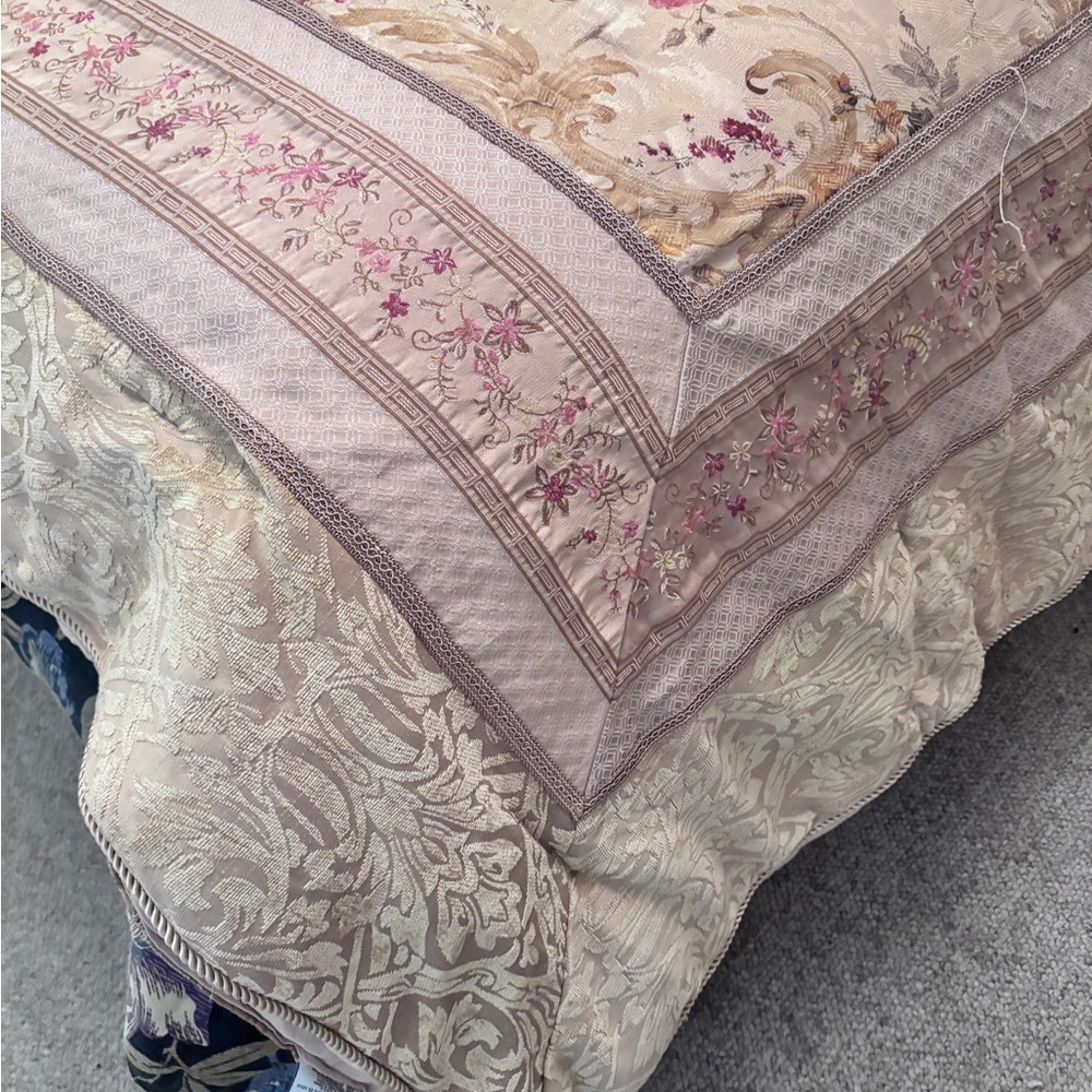 Croscill King Comforter in Cream and Pink Floral - Picture 16 of 16